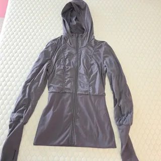 Photo of Lululemon Dance Studio Reversible Hooded Jacket Charcoal Size 6