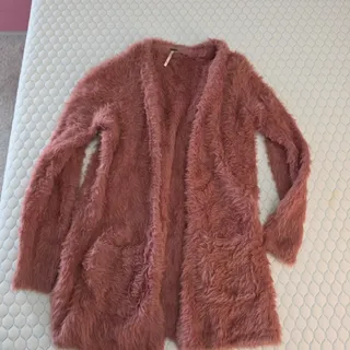 Photo of Free People Fuzzy Eyelash Open Cardigan Dusty Rose XS