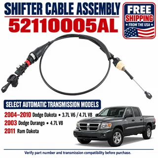 Photo of 52110005AL Automatic Transmission Shifter Cable for Dodge Dakota Durango Ram Dak