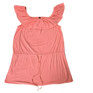 Photo of Endless Sun Jrs XL Neon Pink Beach Coverup Dress Dropwaist Ruffle Sleeves EUC