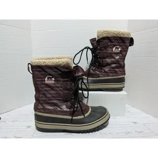 Photo of Sorel 1964 PAC Women's Waterproof Winter Snow Boots Mulberry Purple Plaid Sz 8