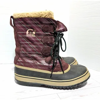 Photo of Sorel 1964 PAC Women's Waterproof Winter Snow Boots Mulberry Purple Plaid Sz 8