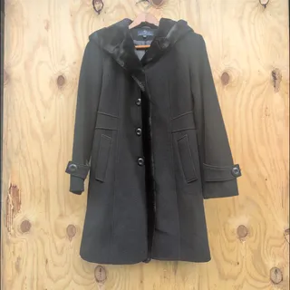 Photo of Collection By Gallery Wool Blend Faux Fur Long Pea Coat Women's Med