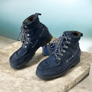 Photo of Sperry Top Sider x Jack Spade Mens Sz 8M Boots Blue Suede Mid Lace Up Shoes