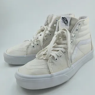 Photo of Vans Sk8-Hi high top Women's Size 9 White Canvas Sneakers 
