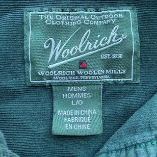Photo of Y2K Woolrich Corduroy Button Up Shirt Forest Green Mens L