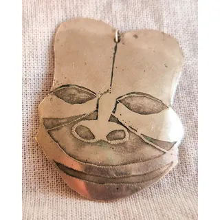 Photo of Vintage Creepy Smiling Face Mask Metal Pendant Gothic Horror Halloween Jewelry
