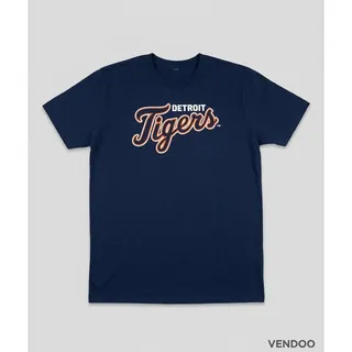 Photo of Official Vintage Detroit Tigers T-Shirt Navy Blue Men's Size Large/Extra Large pre-loved