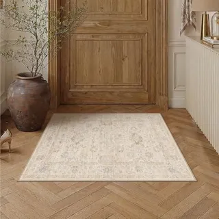 Photo of 2×3 Beige Area Rug for Entryway Vintage Neutral Washable Carpet