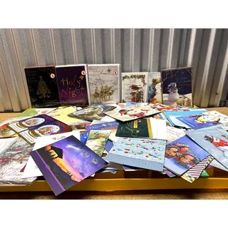 Photo of Lot of Christmas Greeting Cards Bundle Holiday Cards Assorted Designs