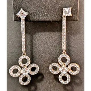 Photo of Signed Daniel K DANI 'Clover' Drop Sterling Silver Earrings & Necklace Set