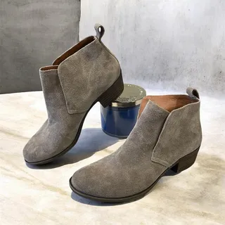 Photo of Lucky Brand Boots Women’s 7.5 Bianna Suede Ankle Bootie Brown Pull On EUC!