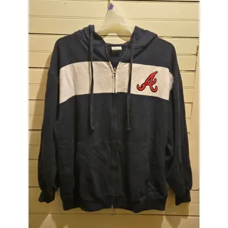 Photo of MLB Genuine Merchandise Atlanta Braves Hoodie Men's XL Acuna Jr 13 Navy Full Zip