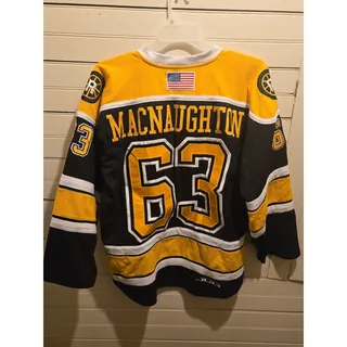Photo of JOG Hockey Jersey Mens 48 Ridgefield Lions MacNaughton 63 Black Gold Embroidered
