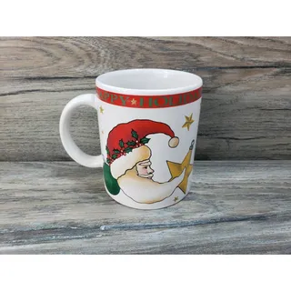 Photo of Signature Housewares 1994 Santa Moon Stars Christmas Coffee Mug Vintage 10oz