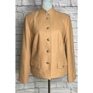 Photo of Vintage Mark Reed Neutral Camel Wool Nehru/Military Style Jacket/Blazer