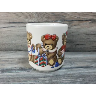 Photo of Christmas Teddy Bears Santa Holiday Coffee Mug 8 oz Ceramic Vintage Style