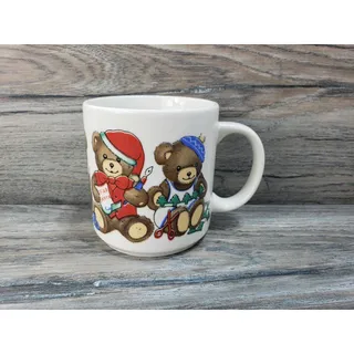 Photo of Christmas Teddy Bears Santa Holiday Coffee Mug 8 oz Ceramic Vintage Style