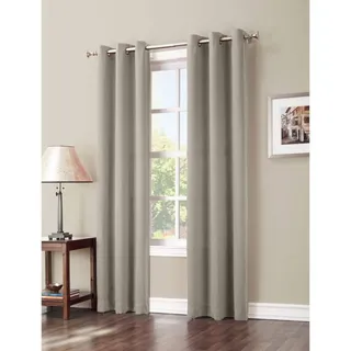 Photo of Sun Zero Nolan Blackout Grommet Curtain Panel 40x63 Stone Thermal Single Panel