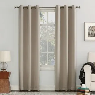 Photo of Sun Zero Nolan Blackout Grommet Curtain Panel 40x63 Stone Thermal Single Panel