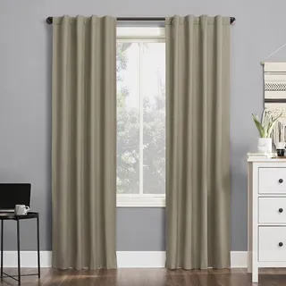 Photo of Sun Zero Cyrus Thermal 100% Blackout Curtain 40x63 Linen Beige Single Panel
