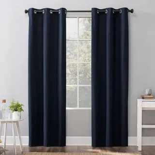 Photo of Sun Zero Cyrus Thermal 100% Blackout Grommet 40x84 Navy Blue Single Panel