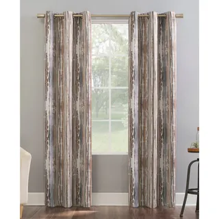 Photo of Sun Zero Allegory Blackout Grommet Curtain Panel 40x95 Cedar Orange Abstract
