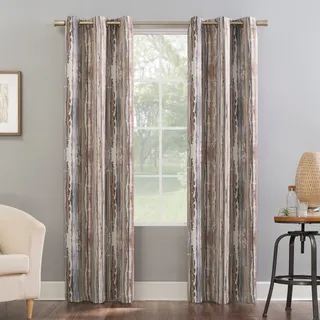 Photo of Sun Zero Allegory Blackout Grommet Curtain Panel 40x95 Cedar Orange Abstract