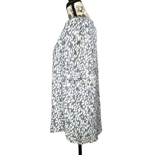 Photo of West Kei (L) Animal Pebble Print Keyhole Back Short Sleeve Chiffon Blouse