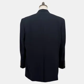 Photo of Deanstate Tailors Row Men's 44R Navy Wool Blazer – Gold Crest Buttons