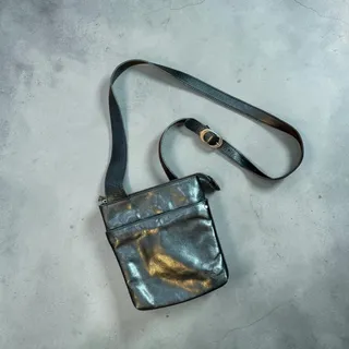 Photo of Patricia Nash Black Leather 9.5" x 8.5" Crossbody Bag Purse Minimalist Essential