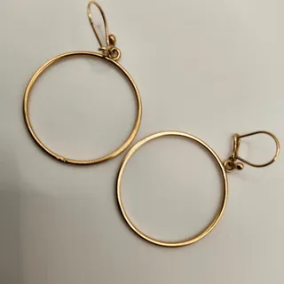 Photo of 9k Yellow Gold Hoop Drop Earrings, 3.0g
