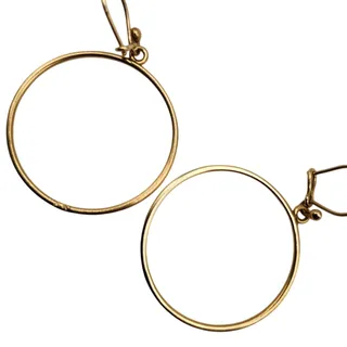 Photo of 9k Yellow Gold Hoop Drop Earrings, 3.0g