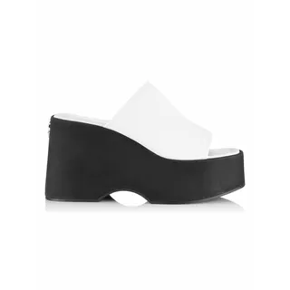 Photo of Michael Kors Dabney Leather Platform Wedge Slides Women's Size 8