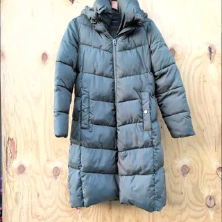 Photo of The Lucky Brand Trench Puffer Parka Winter Coat Olive Green Women's Small
