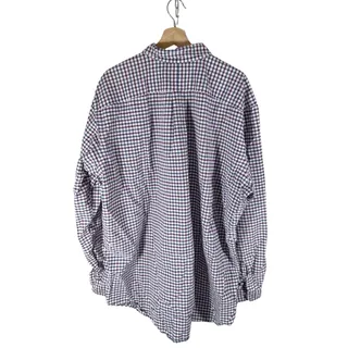 Photo of Polo Ralph Lauren Men's 2XLT Tall Maroon & Blue 100% Cotton L/S Plaid Shirt