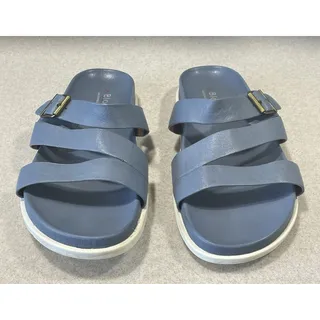 Photo of Blondo Blue Waterproof Leather 3-Strap Slide Sandals Women’s Size 10M -Comfort