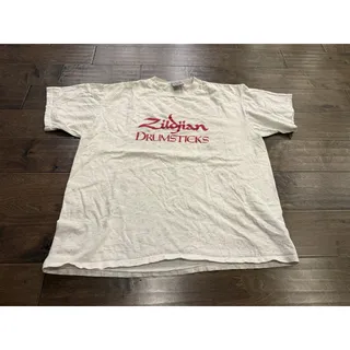 Photo of Vintage 90s Zildjian Drumsticks Artist Series Signatures Grunge T-Shirt XL USA