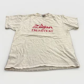 Photo of Vintage 90s Zildjian Drumsticks Artist Series Signatures Grunge T-Shirt XL USA