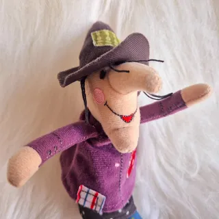 Photo of Whimsical Witch Plush Doll Purple Patchwork Halloween Stuffed Fabric Figure