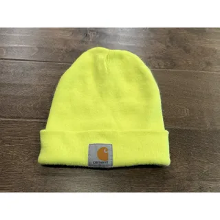 Photo of Carhartt Unisex Knit Cuffed Beanie Hat Workwear Brite Yellow High Visibility Cap