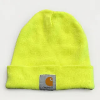 Photo of Carhartt Unisex Knit Cuffed Beanie Hat Workwear Brite Yellow High Visibility Cap