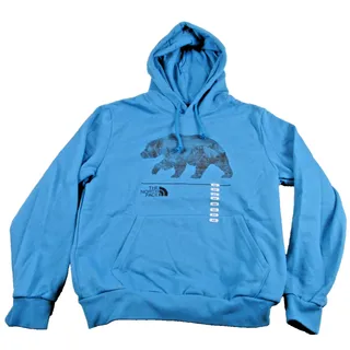 Photo of The North Face Hoodie Mens Medium Blue Bear Graphic Pullover Fleece Sweatshirt