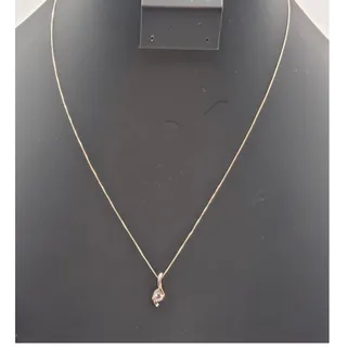 Photo of Sirena Collection 14K White Gold 1/4 ct Diamond Solitaire Pendant 19" Necklace