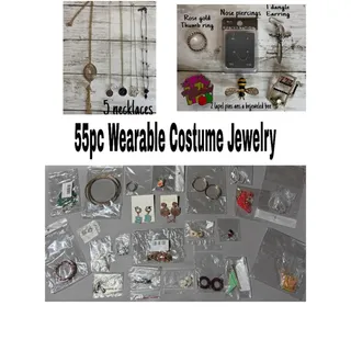 Photo of 55pc Wearable Costume Jewelry Lot