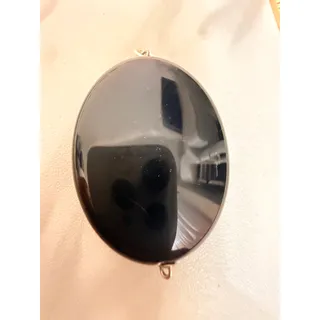 Photo of Vintage Polished Black Oval Stone Pendant
