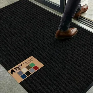 Photo of GORILLA GRIP Indoor Outdoor Heavy Duty Door Mat, 72×48 Black