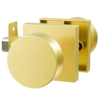 Photo of Gold Door Knob for Hallway, Closet and Bathroom Brushed Gold (1 Pack) Euvovito