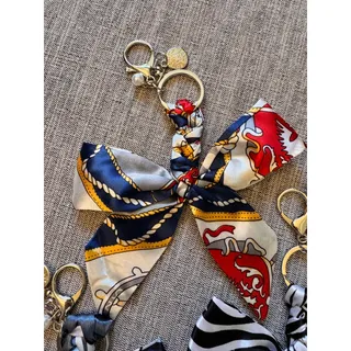 Photo of 3 Satin Bow Bag Charms Floral Purse Charm Zebra Colorful Bow