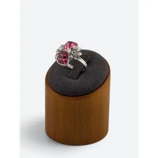 Photo of Vintage Sarah Coventry Love Story Pink Glass Floral Adjustable Ring Silver Tone